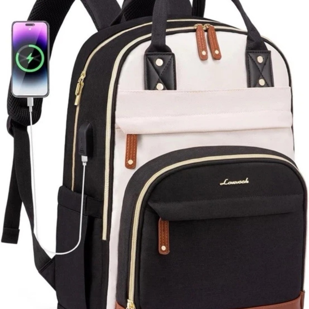 NWT Lowoch Black and White Women's, Men’s, Child School, Work, Travel Backpack